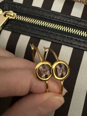 Henri Bendel Centennial Crystal Hoop Earring.